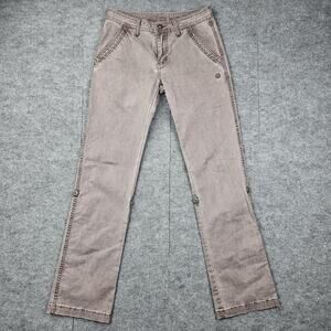 Gramicci Pants Womens 2 Straight Leg Y2K Stretch Casual Outdoor Hiking Roll Tab